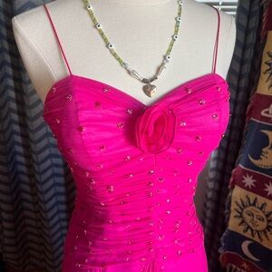 Elegant Pink Embellished Dress